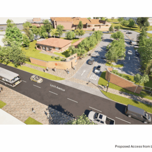 Image shows an architectural impression of the new DSJ Entrance